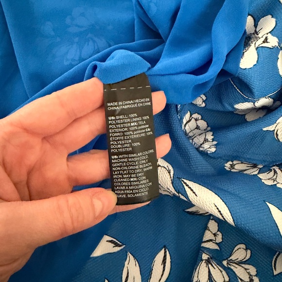 White House Black Market Satin Floral Print Faux Wrap Midi Dress Lined size 0 - Picture 12 of 12